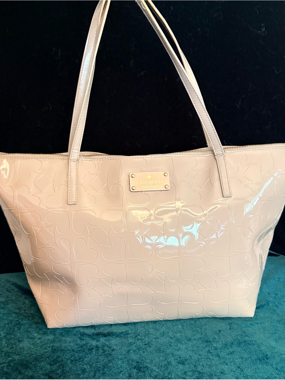 kate spade Patent Embossed Pale grey Tote